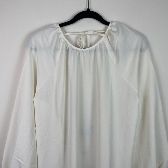 Hill House The Simone Slit Open Back Maxi Dress Coconut Milk Crepe Cream White M - Picture 5 of 13